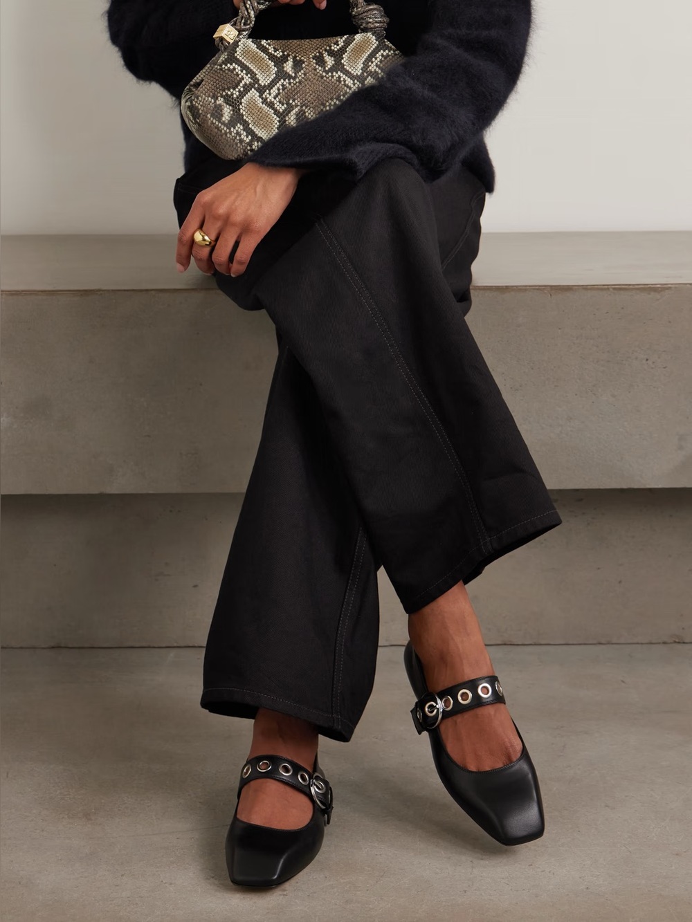 Aeyde Uma Eyelet Nappa Ballet Flats